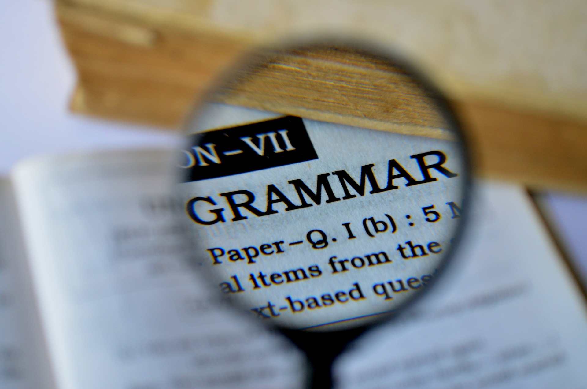 word grammar under a microphone