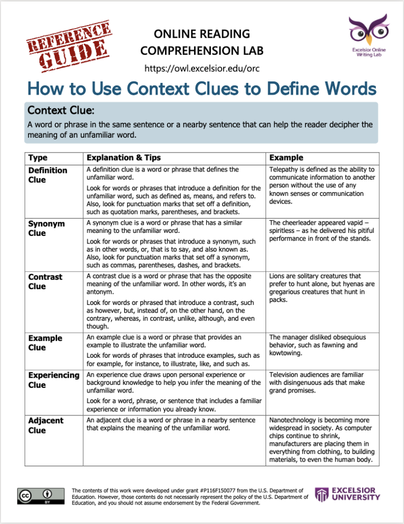 Handouts Excelsior OWL