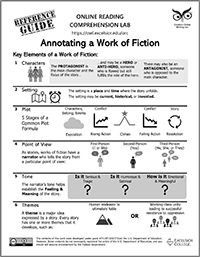 Black and White Thumbnail Annotating a Work of Fiction