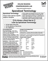 Terminología especializada en blanco y negro