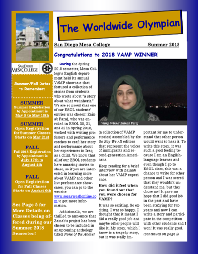 Click on this image to view the ESOL Newletter.