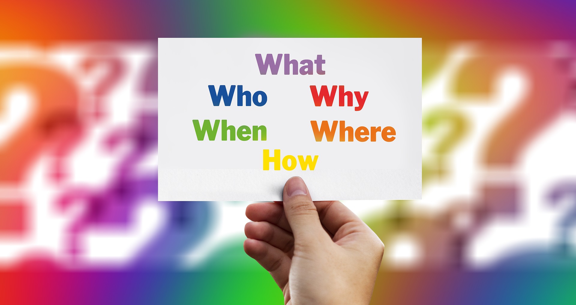 who, what, why, where, how, and when