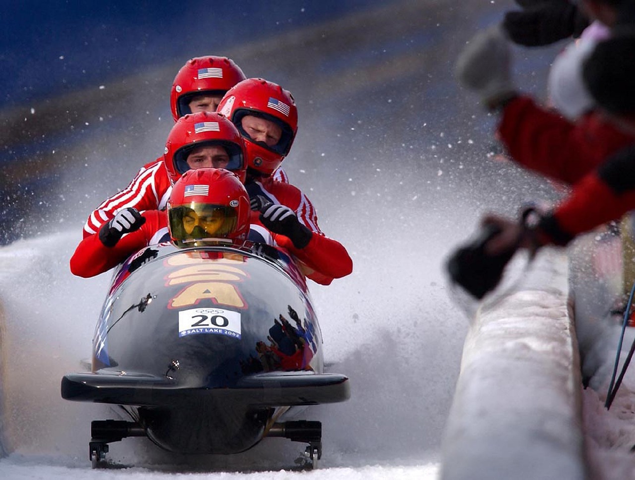 bobsled viajando rápido