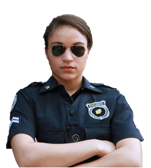 Una mujer policía