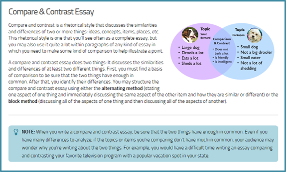 a compare and contrast essay is one that