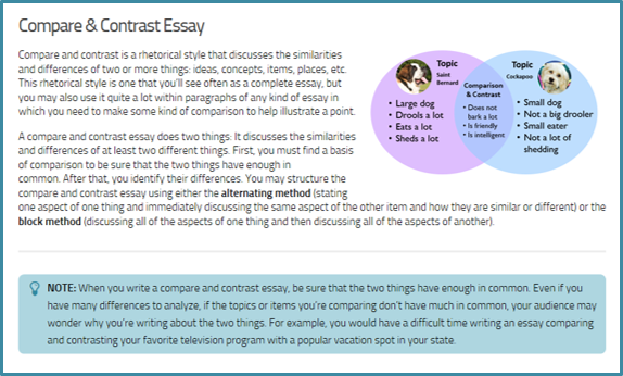 how to write a similarities and differences essay