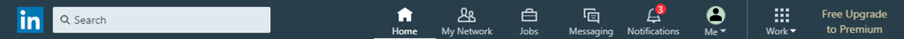 LinkedIn Navigation bar