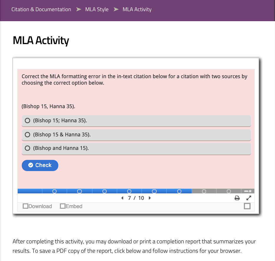 Mla format deals citing sources