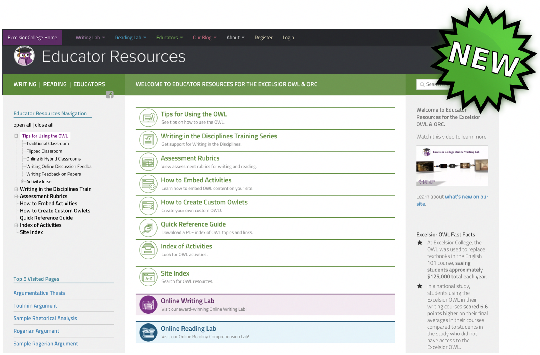 Excelsior Owl Educator Resources Gets A Major Update Excelsior