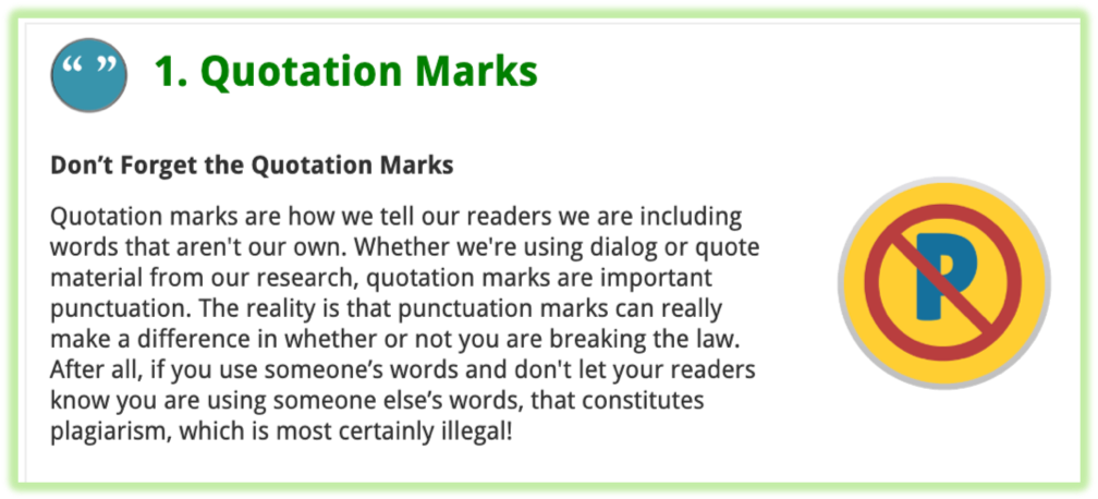 Screenshot of slide three from Quotation Marks and Ellipses tutorial.