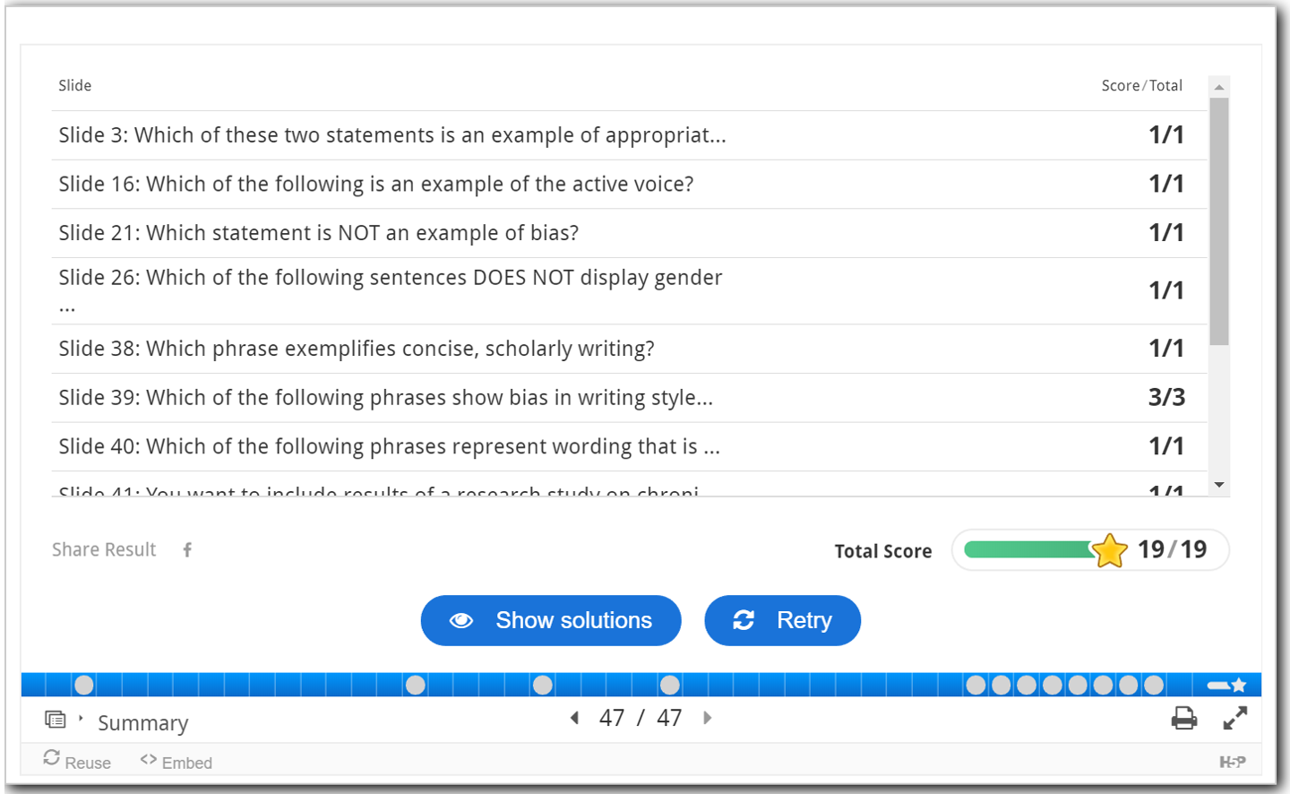 APA Style summary slide