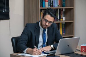 Man working at a computer